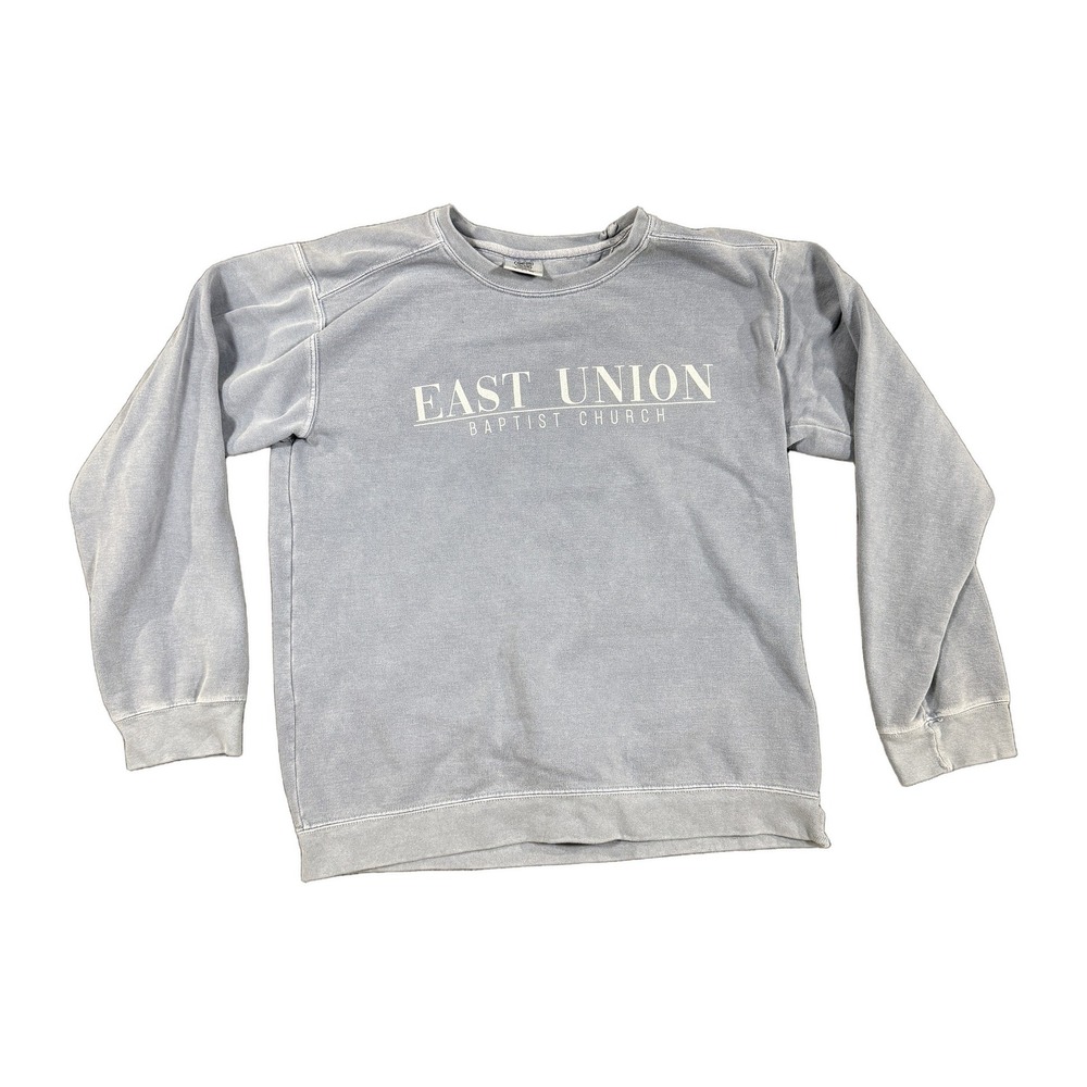 Comfort Colors East Union Baptist Church Sweatshirt Blue S Garment Dye Pullover